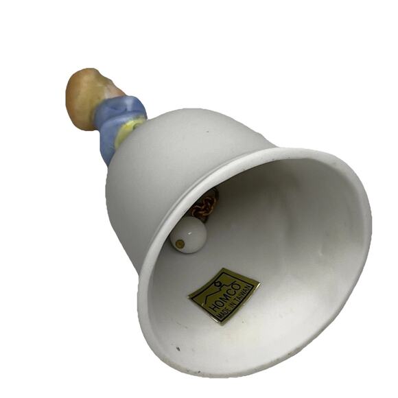 Homco Bell Figurine Porcelain Boy Playing Violin Fiddle 1416 Vintage - Picture 8 of 10